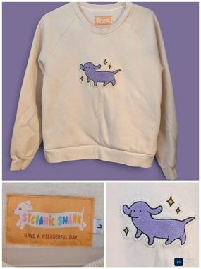 Stephanie Shank Lilac Weener Dog Sweatshirt